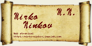 Mirko Ninkov vizit kartica